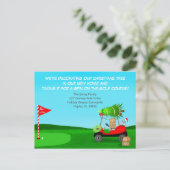 Christmas Golf Cart With Moving Boxes Golf Course 案内ポストカード (スタンド正面)