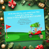 Christmas Golf Cart With Moving Boxes Golf Course 案内ポストカード