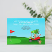 Christmas Golf Cart With Moving Boxes Golf Course 案内状 (スタンド正面)