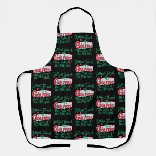 Christmas Golf Funny Jolliest Bunch Of Golfers エプロン (正面)