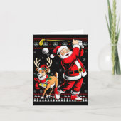 Christmas Golf Santa Golfer Christmas Pajama Reind カード (正面)