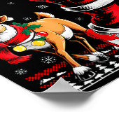 Christmas Golf Santa Golfer Christmas Pajama Reind ポスター (角)