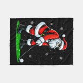 Christmas Golf Santa Golfer Xmas Funny Christmas G フリースブランケット (正面(横))