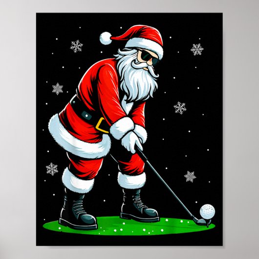 Christmas Golf Santa Golfer Xmas Funny Christmas G ポスター (正面)