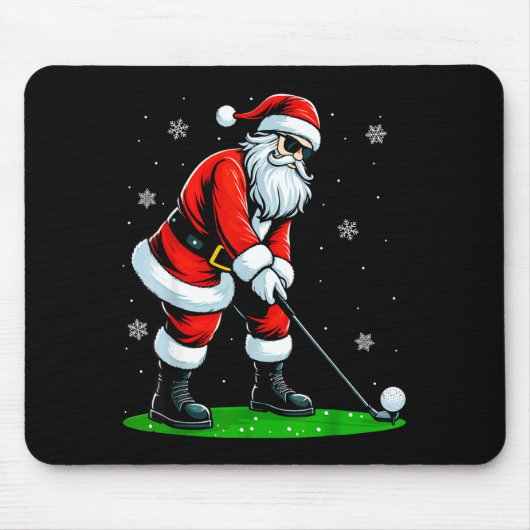 Christmas Golf Santa Golfer Xmas Funny Christmas G マウスパッド (正面)
