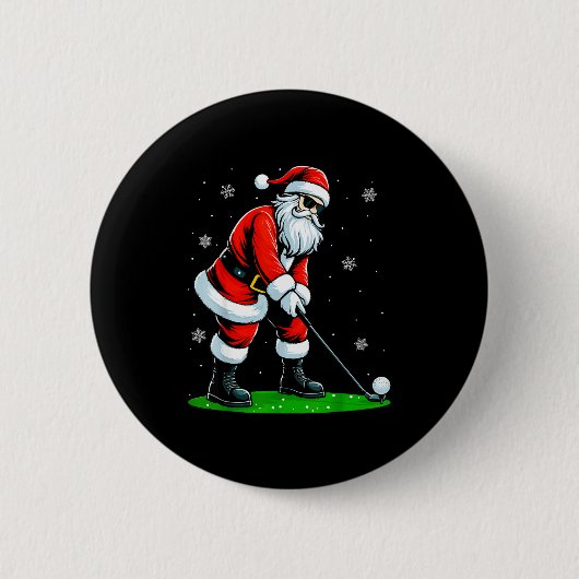 Christmas Golf Santa Golfer Xmas Funny Christmas G 缶バッジ (正面)