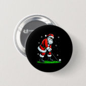 Christmas Golf Santa Golfer Xmas Funny Christmas G 缶バッジ (正面&裏面)