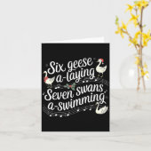 Christmas Goose 67 6 Geese A Laying 7 Swans A Swim カード (黄色い花)