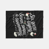 Christmas Goose 67 6 Geese A Laying 7 Swans A Swim フリースブランケット (正面(横))