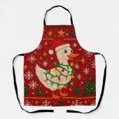Christmas Goose Apron – Cute Holiday Goose  エプロン (正面)