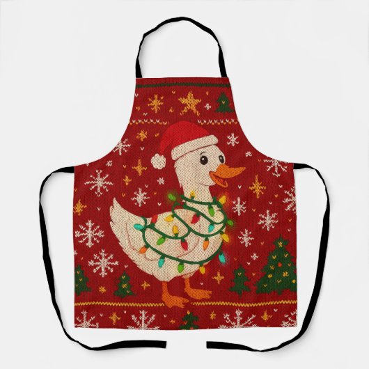 Christmas Goose Apron – Cute Holiday Goose  エプロン (正面)