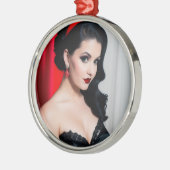 Christmas Goth Girl Jolly Holiday Ornament メタルオーナメント (左)