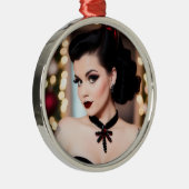 Christmas Goth Girl Xmas Holiday Ornament メタルオーナメント (右)
