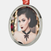 Christmas Goth Girl Xmas Holiday Ornament メタルオーナメント (左)