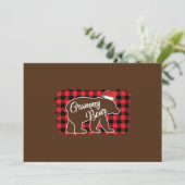 Christmas Grammy Bear Christmas Red Plaid Buffalo 招待状 (スタンド正面)