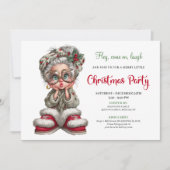 Christmas Grandma Cartoon Party Event Invitation 招待状 (正面)