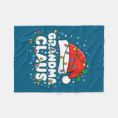 Christmas Grandma Claus Santa Hat Christmas Lights フリースブランケット (正面(横))