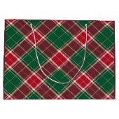Christmas Green and Burgundy Plaid ラージペーパーバッグ (裏面)