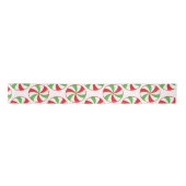 Christmas Green and Red Candy Cane Gift Ribbon サテンリボン (正面)