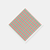 Christmas Green and Red Chevron Printed Napkins スタンダードカクテルナプキン (角)