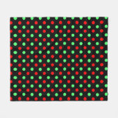 Christmas - Green and Red Polka Dots Pattern   フリースブランケット (正面(横))