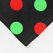 Christmas - Green and Red Polka Dots Pattern   フリースブランケット (角)