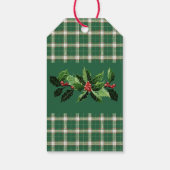 Christmas Green and White Plaid ギフトタグ (裏面)