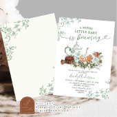 Christmas Green Chinoiserie Brew Tea Baby Shower 招待状