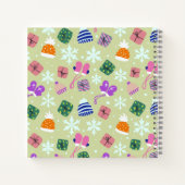 Christmas Green Doodle Pattern Monogram Recipe ノートブック (裏面)