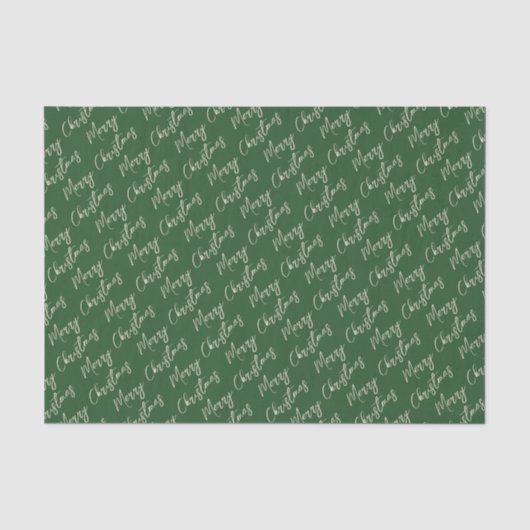Christmas Green Elegant Script 薄葉紙 (正面)