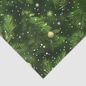 CHRISTMAS GREEN FERN BRANCHES & BALLS 薄葉紙 (詳細)