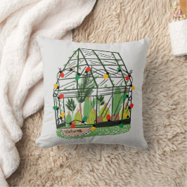 Christmas Green House Botanical Cactus Plants  クッション