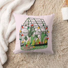 Christmas Green House Botanical Cactus Plants  クッション