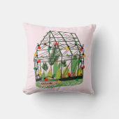 Christmas Green House Botanical Cactus Plants  クッション (正面)