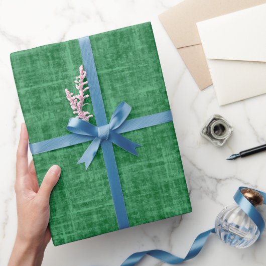 Christmas Green Linen ラッピングペーパー (ギフト)