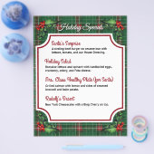 Christmas Green Plaid Restaurant Specials  チラシ (シングル)