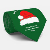 Christmas Green Red Modern Santa ネクタイ (ロール)