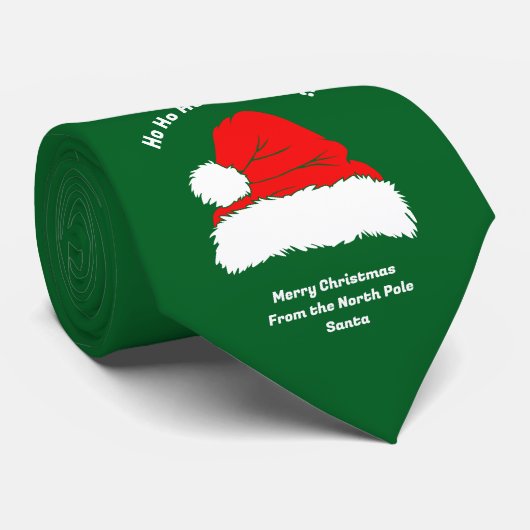 Christmas Green Red Modern Santa ネクタイ (ロール)