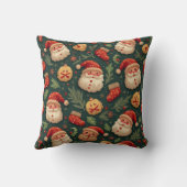 Christmas Green Santa Cookie Pillow Cushion クッション (裏面)