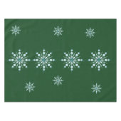 Christmas Green Tablecloth with Snowflake Pattern テーブルクロス (正面(横))