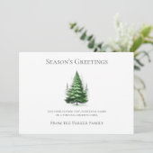 Christmas Green Tree Typography Holiday Card シーズンカード (スタンド正面)