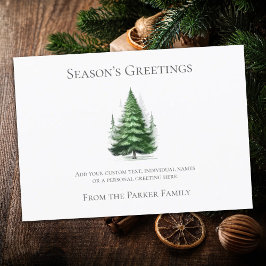 Christmas Green Tree Typography Holiday Card シーズンカード