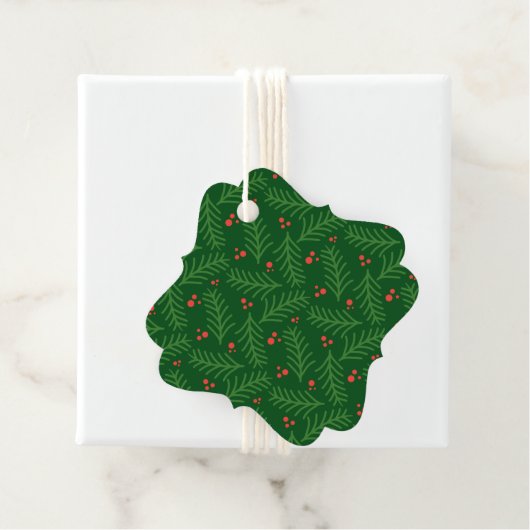 Christmas Greenery Berries Artisan Modern Holiday フェイバータグ (インサイチュ)