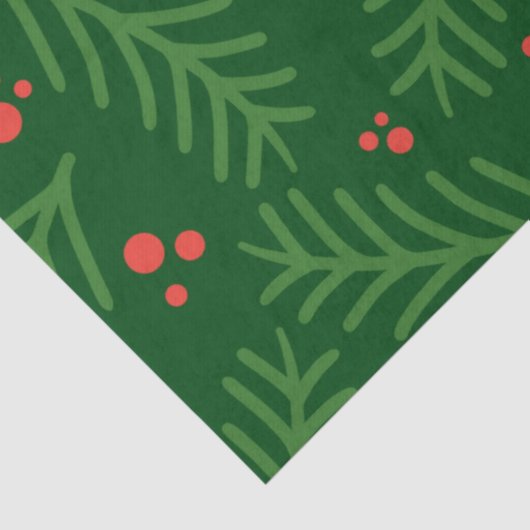 Christmas Greenery Berries Artisan Modern Holiday 薄葉紙 (詳細)