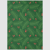 Christmas Greenery Berries Artisan Modern Holiday 薄葉紙 (正面)