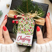 Christmas Greenery Berries Holiday Favor ギフトタグ