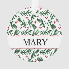 Christmas Greenery Berries NAME Modern Holiday オーナメント