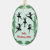 Christmas Greenery Dancer Ballet Photo Ornament セラミックオーナメント (左)