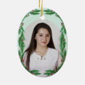 Christmas Greenery Dancer Ballet Photo Ornament セラミックオーナメント (裏面)