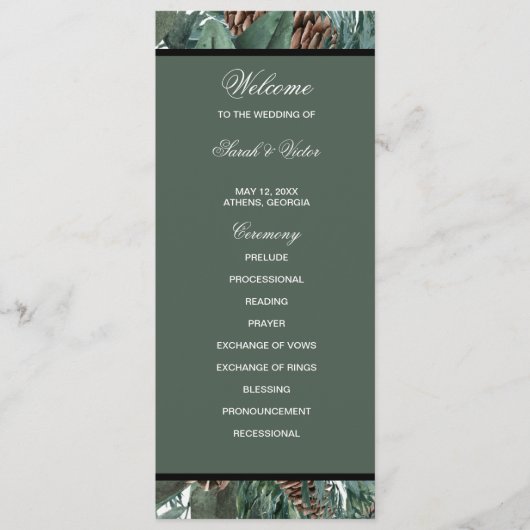 Christmas Greenery double side program card  プログラム (正面)